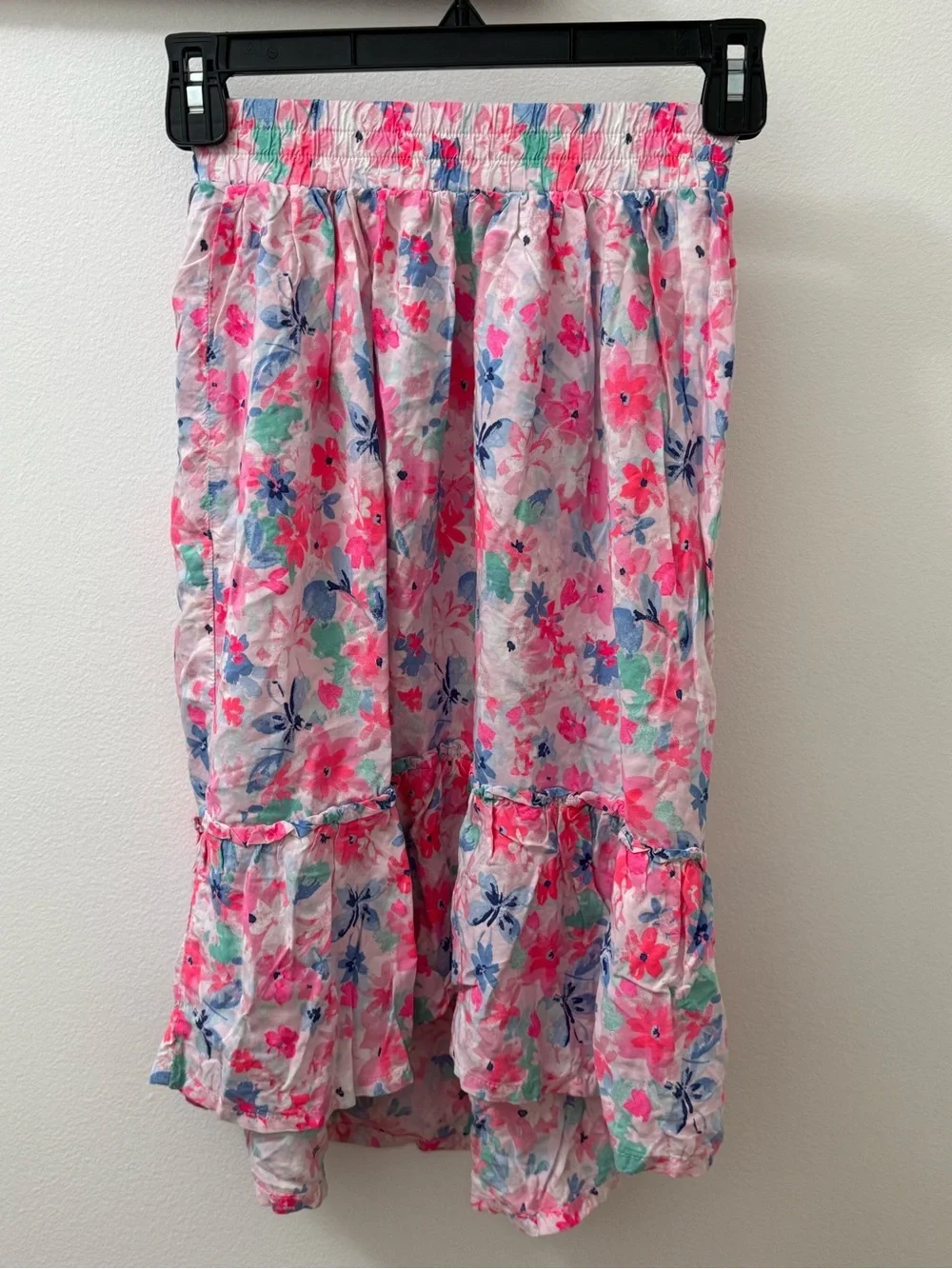 OshKosh B'gosh Pink Floral Smocked Maxi Skirt girls size 6